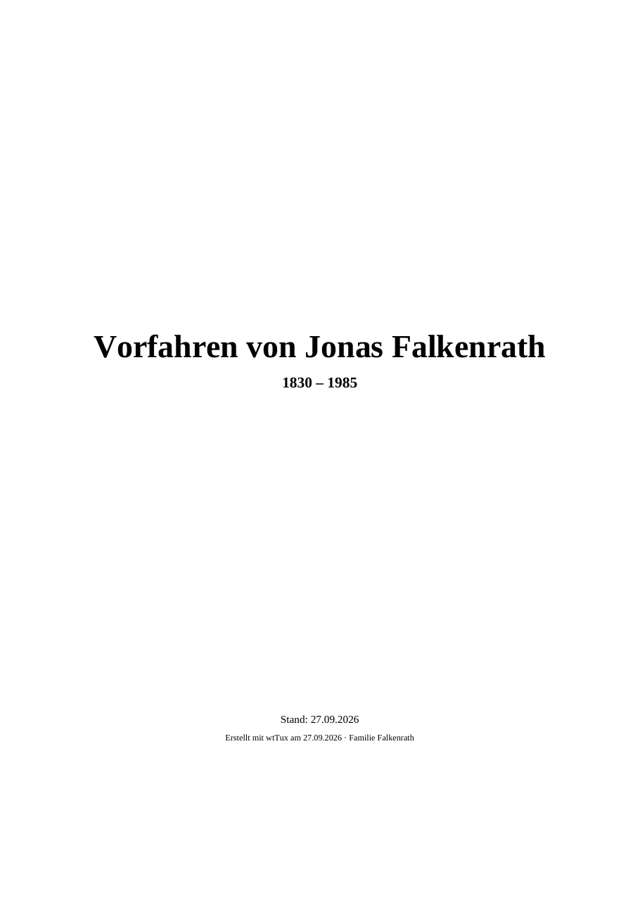 Deckblatt des Vorfahrenbuchs