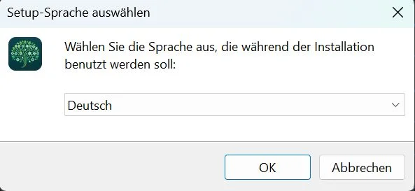 Installer: Setup-Sprache auswählen